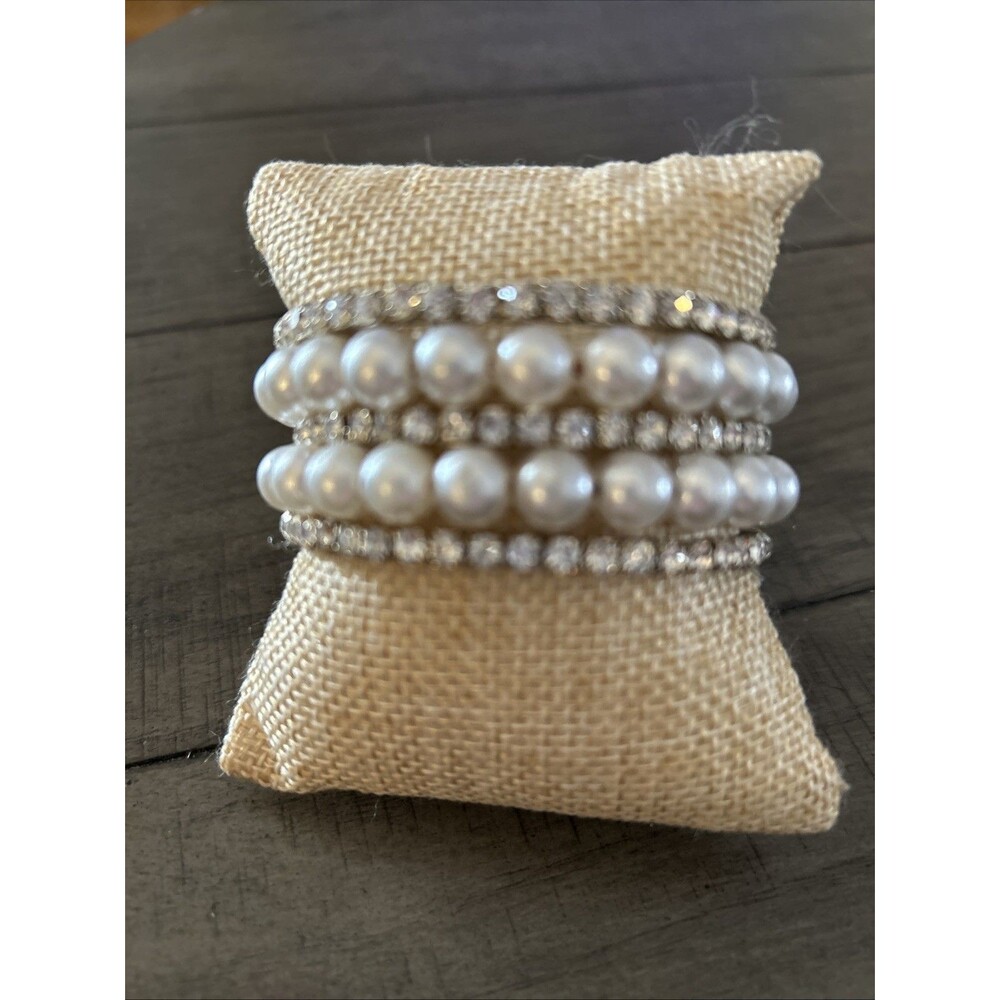 Pearl And Rhinestone Wrap Bracelet